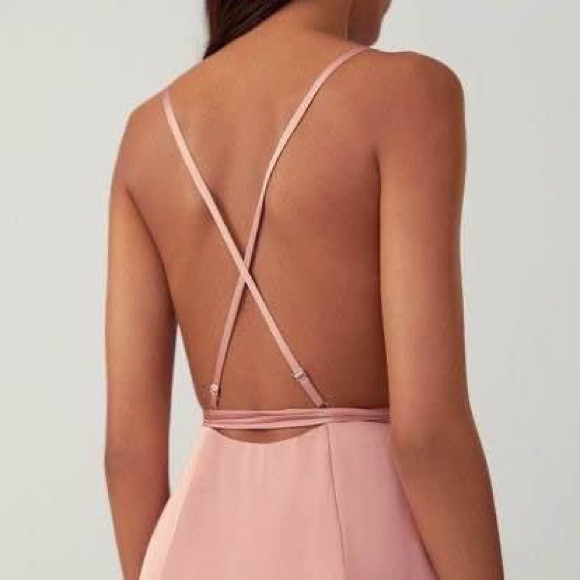 Fame and Partners Champagne satin wrap dress size 8 - Picture 5 of 6